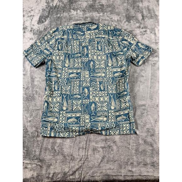 men's blue Quiksilver Waterman collection fish print 2XL excellent condition - Picture 6 of 9